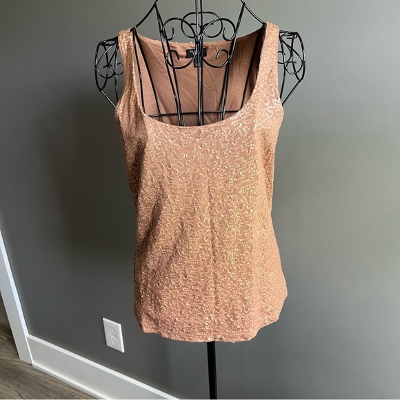Talbots Beige Tan Sequin Tank Top - Picture 1 of 6
